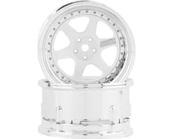 Drift Element 6 Spoke Drift Wheels (White & Chrome) (2) photo