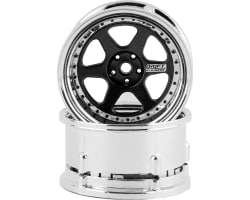 Drift Element 6 Spoke Drift Wheels (Black & Chrome) (2) photo