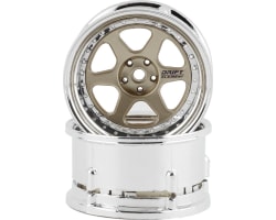 Drift Element 6 Spoke Drift Wheels (Gold & Chrome) (2) photo