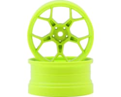 Feathery Split Spoke Drift Wheels (Flu Lime) (2) (8mm Offset) photo