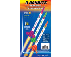3 Bandits Flying Model Rocket kits 10.8 to 11.1 inch 1/2-A photo