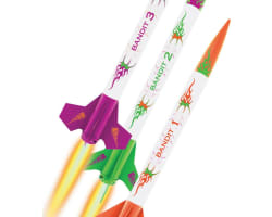 3 Bandits Flying Model Rocket kits 10.8 to 11.1 inch 1/2-A photo