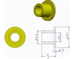 Brass Flange Pipe 3x4.5x5 mm photo