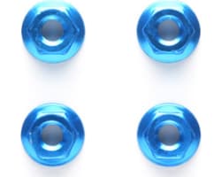 RC 4mm Aluminum Serrated Wheel Nut - 4pieced Blue photo