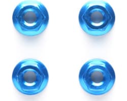 RC 4mm Aluminum Serrated Wheel Nut - 4pieced Blue photo