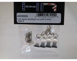 Silver bent Body Clips 21.8mm long 1.14mm wire (4) photo