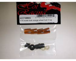 Aluminum Wheels Nut Caps and M4 Nuts (Orange)(4) - Flat Head photo