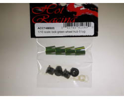 Aluminum Wheels Nut Caps and M4 Nuts (Green)(4) - Flat Head photo