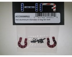 Red Aluminum Monster D-Ring Shackles TRX-4 SCX10 SCX10 II photo