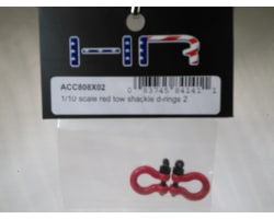 1:10 Scale Red Tow Shackle D-Rings (2) photo