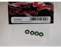 Green Aluminum 3mm Conical Washers (4) photo