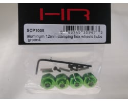 Aluminum 12mm Clamping Hex Wheels Hubs (Green)(4) photo