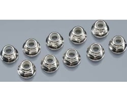 Serrated Flange Lock Nut M4 Silver Blitz (10) photo