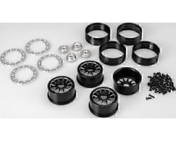 Ultra - 2.0 12 spoke crawler wheel black w/ silver chamfer and b photo