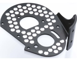 RC10 aluminum rear motor plate - honeycomb - black photo