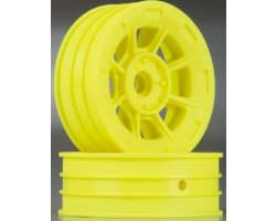 Hazard 1.9 inch RC10 Front Wheels Yellow (2) photo