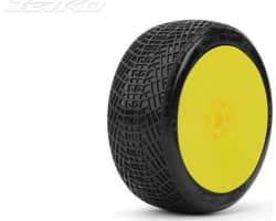 Positive 1/8 Buggy Tires Mounted On Yellow Dish Rims Ultra Soft photo