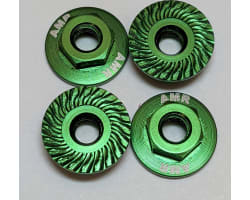 M4 Aluminum Serrated Flange nut Green (4 pieces) photo