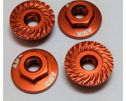 M4 Aluminum Serrated Flange nut Orange (4 pieces) photo