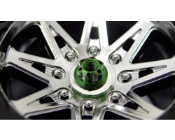 Green Aluminum M4 Serrated Wheel Nuts photo