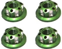 Green Aluminum M4 Serrated Wheel Nuts photo