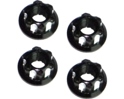 Black Aluminum M5 Serrated Flange Wheels Nuts (4) photo