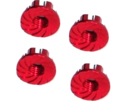 Red Aluminum M5 Serrated Flange Wheel Nuts photo