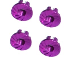 Purple Aluminum M5 Serrated Flange Wheels Nuts photo