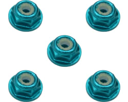 3mm Light Blue Flanged Lock Nut (5) photo