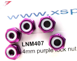 M4 Aluminum Locknuts with Nylon Inserts (5)(Purple) photo