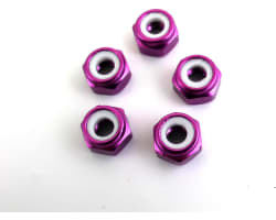 M4 Aluminum Locknuts with Nylon Inserts (5)(Purple) photo