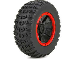 LOS45004 Left & Right Tire 1ea Premounted: 1:5 4WD Db XL photo