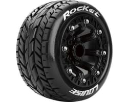 St-Rocket 1/16 Stadium Truck Tires 12mm Hex Soft Mtnd On Blk(2) photo