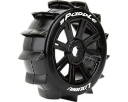 B-Paddle 1/8 Off-Road Buggy Tires 17mm Hex Mounted On Black Sp photo