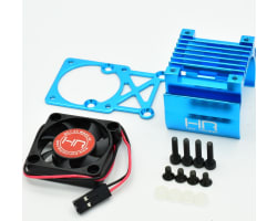 Clip-On Motor Heat Sink W/ Fan and Adj. Mount (Tamiya Blue) photo