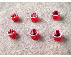 Red Aluminum Fuel Line Retainers (6) photo