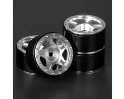 1.0 Axial SCX24 C10 J33P Deadbolt Aluminum Beadlock Wheels Silv photo