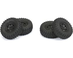 1/24 Hyrax F/R 1.0 Trs Mountd 7mm Black Impulse -(four) SCx24 photo