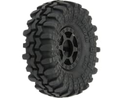 1/24 Super Swamper F/R 1.0 Tires Mtd 7mm Blk 4 photo