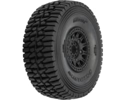 1/7 Mirage TT Front/Rr MT Tires Mounted 17mm Black Raid 2 photo