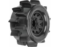 Sand Paw HP BELTED 2.8 Sand Truck Tires Mounted on Raid Black 6x photo