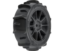 Dumont F/R Tires Mounted 12mm Hex Black Mach 10 4 for Arrma Typh photo