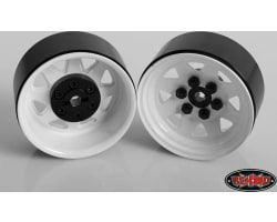 6 Lug Wagon 1.9 Stamped Beadlock Wheels White (4) photo