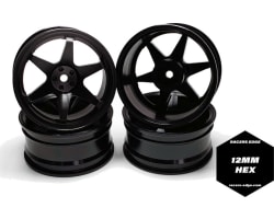 1:10 On-Road Drifting Car Wheels 6v Style Black Anodized Alumi photo