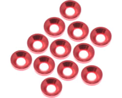 3mm Countersunk Washer (Aluminum)(Red)(12 pieces) photo