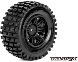 Tracker 1/10 Shortcourse Tire Black Wheel with 12mm Hex Mounted photo