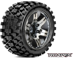 Rhythm 1/10 Stadium Truck Tire Chrome Black Wheel with 0 Offset photo