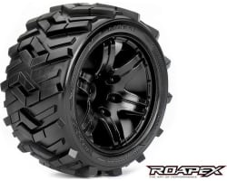 Morph 1/10 Stadium Truck Tire Black Wheel with 0 Offest 12mm Hex photo