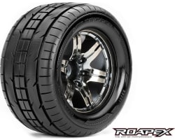 Trigger 1/10 Monster Truck Tire Chrome Black Wheel with 0 Offset photo