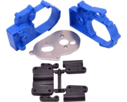 Gearbox Housing & R Mounts Blue:TRA 2WD Vehicles photo